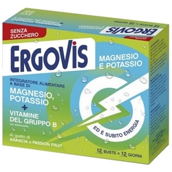 Ergovis Magnesio e Potassio Vitamine Gruppo B Senza Zucchero 12 Bustine 78g