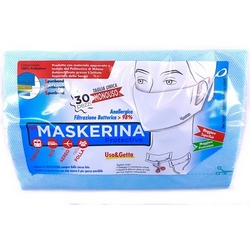 Maskerina Protective Disposable One Size Mask - Product page: https://www.farmamica.com/store/dettview_l2.php?id=11040