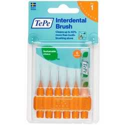TePe Interdental Brush Size 1 Orange 6Pieces - Product page: https://www.farmamica.com/store/dettview_l2.php?id=11571
