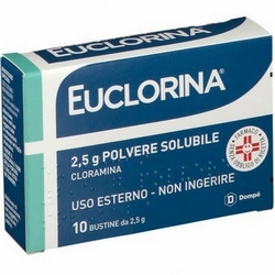 Euclorina Polvere Solubile Bustine 10x2,5g - Pagina prodotto: https://www.farmamica.com/store/dettview.php?id=11681