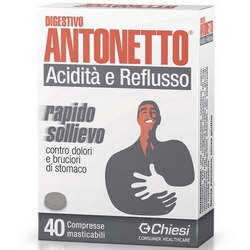 Digestivo Antonetto Acidita e Reflusso Compresse Masticabili 54g - Pagina prodotto: https://www.farmamica.com/store/dettview.php?id=11839