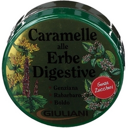 Caramelle alle Erbe Digestive Senza Zucchero Giuliani 60g - Pagina prodotto: https://www.farmamica.com/store/dettview.php?id=6620