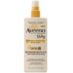 Aveeno Baby Spray Solare SPF50 150mL - Pagina prodotto: https://www.farmamica.com/store/dettview.php?id=7651
