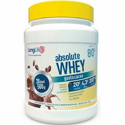 LongLife Absolute Whey Cacao Barattolo 500g - Pagina prodotto: https://www.farmamica.com/store/dettview.php?id=8248