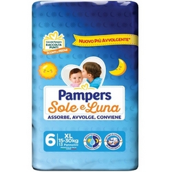 Pampers Diapers Sun-Moon 6 ExtraLarge 15-30kg - Product page: https://www.farmamica.com/store/dettview_l2.php?id=8556