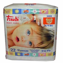 Trudi Baby Care Pannolini Midi 4-9kg - Pagina prodotto: https://www.farmamica.com/store/dettview.php?id=8773