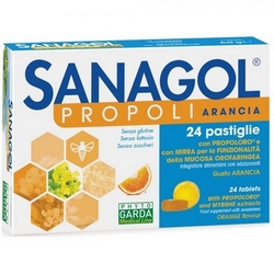 Sanagol Propolis Orange Candy 70g - Product page: https://www.farmamica.com/store/dettview_l2.php?id=9071
